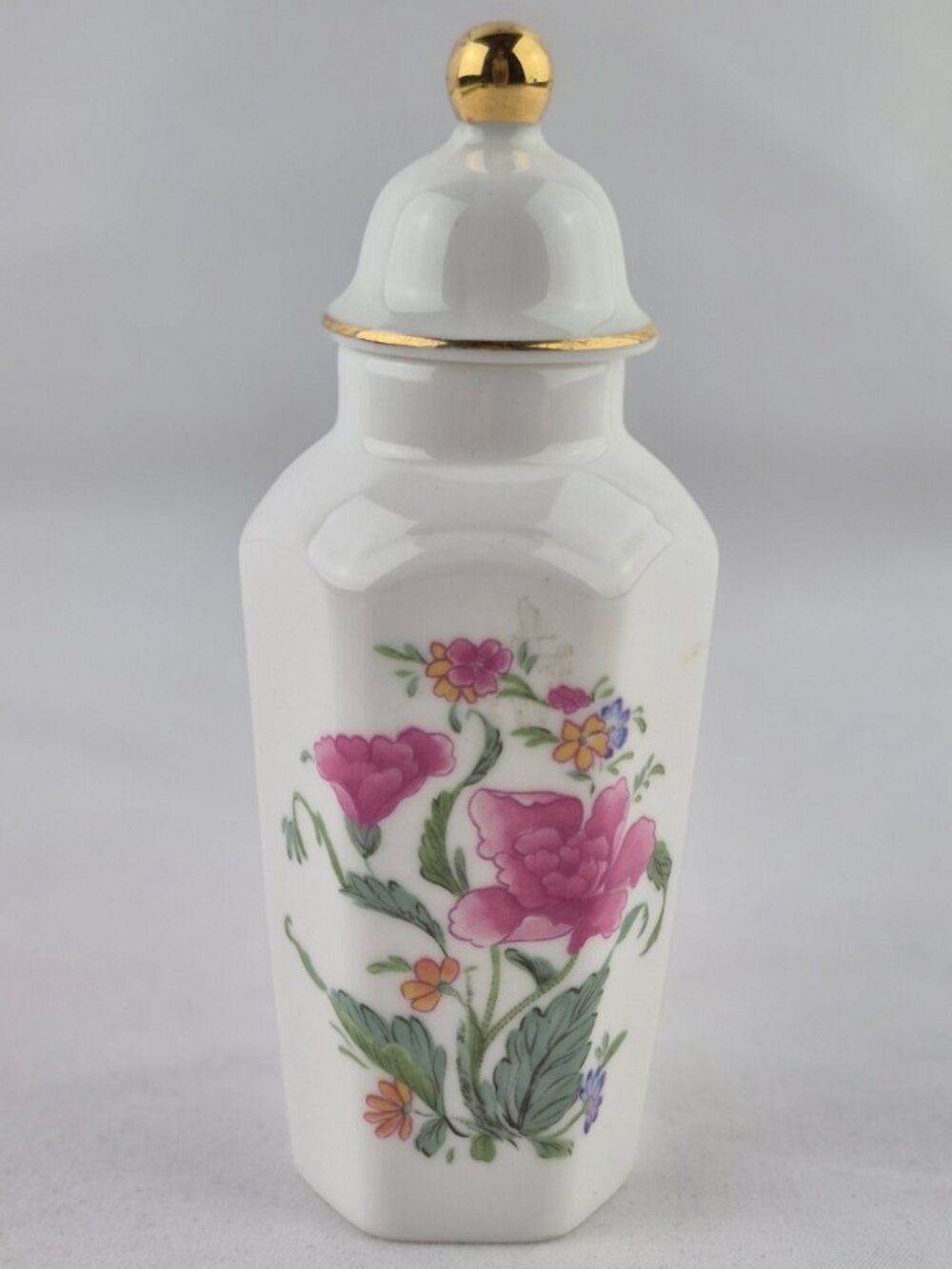 Hammersley Fine Bone China Ginger Jar Mini Vase Floral Design Lidded